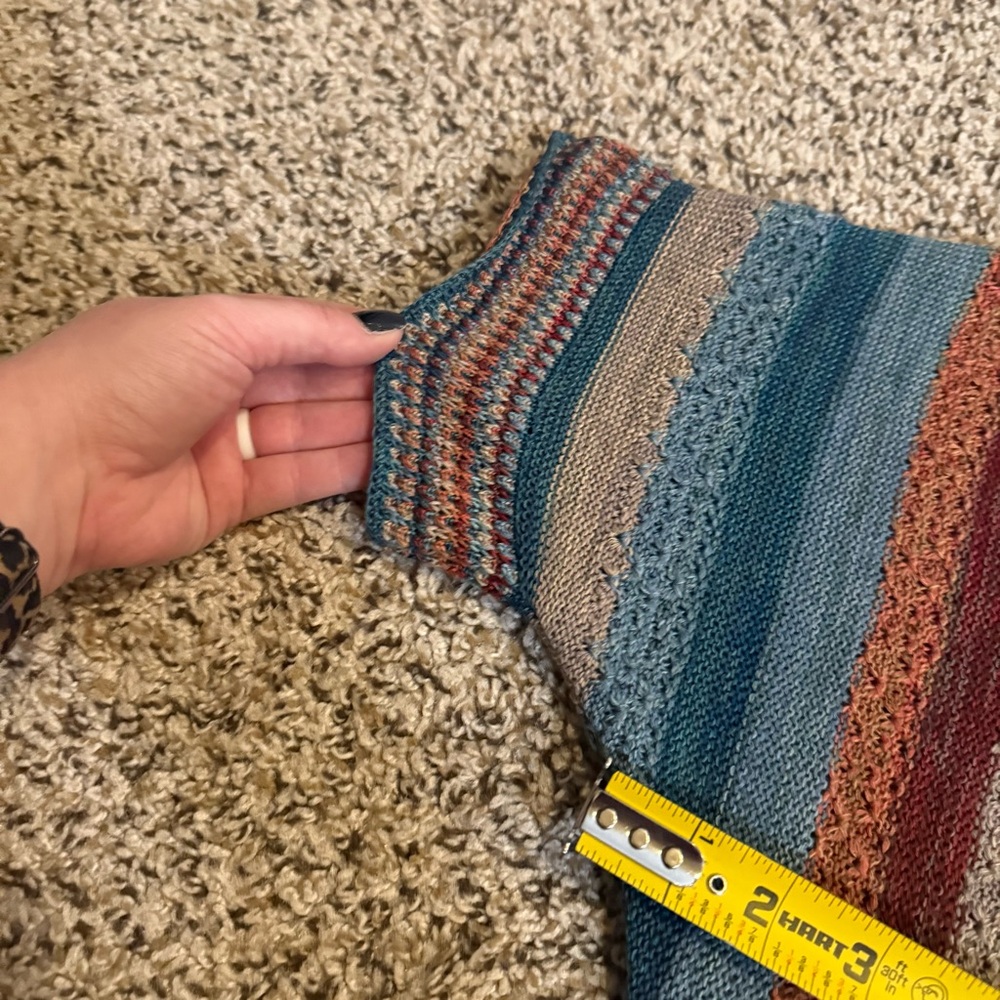 Peruvian Connection Maras Pima Cotton Multicolored Boho Cardigan Womens Size S - Picture 10 of 12